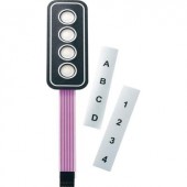 APEM fólia billentyűzet feliratozó csíkkal, 1x4 kontakt, 30V/DC, 95x38 mm, AC3533