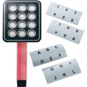 APEM fólia billentyűzet feliratozó csíkkal, 4x4 kontakt, 30V/DC, 95x95 mm, AC3561