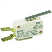 Cherry miniatűr karos mikrokapcsoló, 250V/AC, 1 váltó, csúszósarus, D45U-V3LD