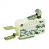 Cherry miniatűr karos mikrokapcsoló, 250V/AC, 1 váltó, csúszósarus, D489-V3RA