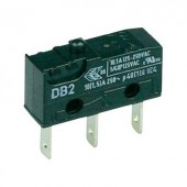 Cherry szubminiatűr karos mikrokapcsoló, 250V/AC, 1 váltó, csúszósarus, DB2C-B1AA