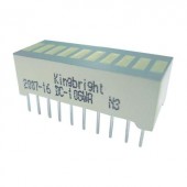 Kingbright 10-es bargraph LED-es kijelző, 25,4 x 10,16 mm, sárga, DC-10YWA