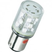 BA 15d foglalatú LED jelzőlámpa 6 db szuperfényes LED-del piros 230 V DC/AC Barthelme 52162411