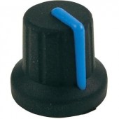 Készülékgomb, K86R fekete/kék 6MM SPL