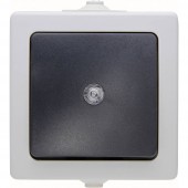 Kültéri fali nyomókapcsoló 230V/10A IP 44 védett, szürke, Kopp 566356003