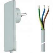 Lapos dugós hálózati csatlakoz, szerelhető vezetékkel 1,5 m fehér színű Schulte Elektrotechnik 151000151300