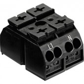 Szigetelt sorkapocsblokk 2 pólusú, 0,5 - 4 mm² 32A, fekete, WAGO 862-1552