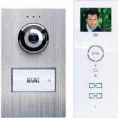 Vezetékes video kaputelefon rendszer, 1 családi házhoz, ezüst/fehér, m-e modern-electronics