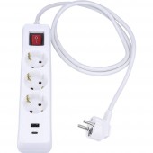 AS Schwabe 11375 Hálózati elosztó Fehér Védőérintkezős 1 db