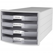 HAN Fiókos irattároló 1013-63 Fényes szürke ATT.INT.NUMBER-DRAWERS: 4