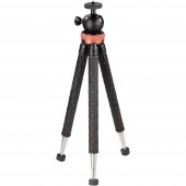 Háromlábú állvány Hama Traveller Pro Munkamagasság=23 - 105 cm Fekete, Ezüst, Piros Okostelefonokhoz és GoPro-hoz