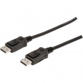 DisplayPort csatlakozókábel [1x DisplayPort dugó - 1x DisplayPort dugó] 1 m fekete, Digitus