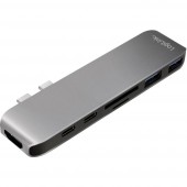 LogiLink UA0302 7 port USB 3.1 (1. generációs) hub Alumínium házzal Ezüst-fekete