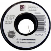 Lakkozott rézhuzal, 110 m, külső Ø 0,2 mm, Tru Components