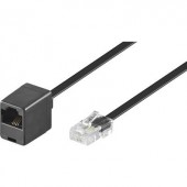 ISDN Hosszabbítókábel [1x RJ45 dugó, 8p4c - 1x RJ45 alj, 8p8c] 6 m Fekete Basetech