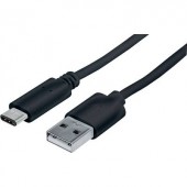 USB 2.0 Kábel [1x USB-C dugó - 1x USB 2.0 dugó, A típus] 1 m Fekete UL minősített Manhattan