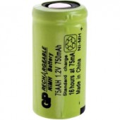 2/3 AAA akku NiMH 1.2V 750 mAh, Flat-Top, GP Batteries GP75AAH