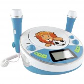 X4 Tech Bobby Joey Jam Box Gyermek CD lejátszó Bluetooth®, AUX, CD, USB, SD Karaoke funkcióval, Mikrofonnal Kék