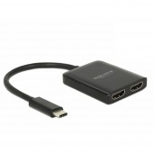 Delock 87719 USB-C® (USB 3.1) Multiport hub Fekete