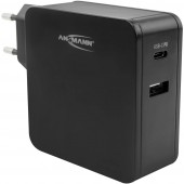 Ansmann Home Charger 254PD 1001-0096 USB-s töltőkészülék Aljzat dugó 2 x USB, USB-C™ alj