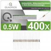 Quadrios 201711P003 Szénréteg ellenállás készlet Axiális kivezetéssel 0.5 W 5 % 400 db