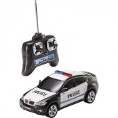 RC távirányítós modellautó, 1:24 méretű rendőrautó, fekete - fehér Revell Control 24655 BMW X6 Police