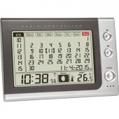 Rádiójel vezérelt digitális ébresztőóra és naptár, antracit/ezüst, TFA 60.2529.54