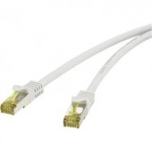 RJ45-ös patch kábel, hálózati LAN kábel, tűzálló, CAT 7 S/FTP [1x RJ45 dugó - 1x RJ45 dugó] 0,25 m szürke, Renkforce