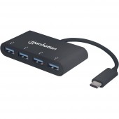 4 port USB 3.0 hub Manhattan Fekete