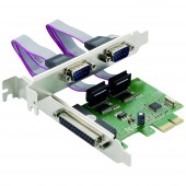 Conceptronic SPC01G 1+2 port Soros/párhuzamos dugaszkártya PCI-Express, Párhuzamos (IEEE 1284), Soros (9 pólusú) PCIe
