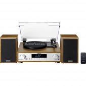 Lenco MC-160WD - HiFi Stereoanlage mit Plattenspieler, DAB+/FM-Radio und Bluetooth Lemezjátszó