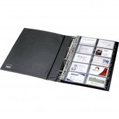 Sigel VZ301 Gyűrűs névjegykártya könyv 400 kártya (Sz x Ma x Mé) 270 x 325 x 53 mm Fekete (matt) Műanyag