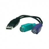 PS/2 - USB konverter, csatlakozó átalakító kábel [2x PS/2 alj – 1x USB A 1.1 ] 0.20 m Manhattan 179027
