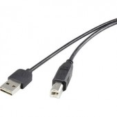 USB 2.0 A/B Renkforce csatlakozókábel 1,8 m, megfordítható dugóval