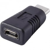 USB 2.0 Átalakító [1x USB-C dugó - 1x USB 2.0 alj, mikro B típus] Fekete Aranyozatt érintkező Renkforce