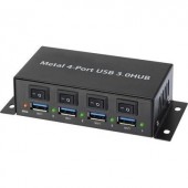 4 portos USB 3.0 hub, kapcsolható USB elosztó 5V/3A Renkforce 1318454
