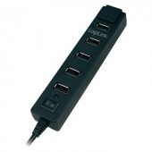 7 portos USB 2.0 Hub, ki-/be kapcsolóval, LogiLink UA0124