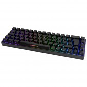 DELTACO GAMING DK440R Vezeték nélküli, Bluetooth™, Vezetékes Gamer billentyűzet Világít, Switch: piros német, QWERTZ Fekete