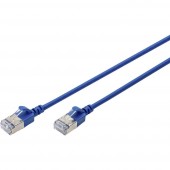 Digitus DK-1632-A-010S-B RJ45 Hálózati kábel, patchkábel CAT 6A F/FTP 1 m Kék Színkódolt, Árnyékolt, Többeres, törésgátlóval 1 db