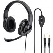 Hama HS-P300 Számítógépes headset 3,5 mm-es jack Sztereo, Vezetékes On Ear Fekete
