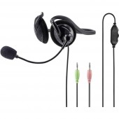 Hama NHS-P100 Számítógépes headset 3,5 mm-es jack Vezetékes, Sztereo On Ear Fekete