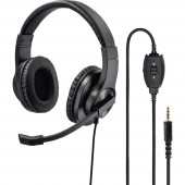Hama Számítógépes headset 3,5 mm-es jack Vezetékes, Sztereo On Ear Fekete