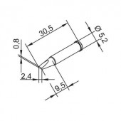 Ersa 102 pákahegy, forrasztóhegy 102 CD LF véső forma 2.4 mm