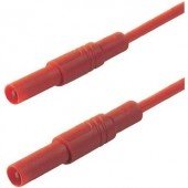Mérőzsinór, szigetelt mérővezeték 2db 4mm-es toldható banándugóval 2,5 mm² PVC, 1 m piros SKS Hirschmann MLS GG 100/2,5