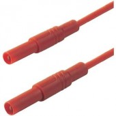 Mérőzsinór, szigetelt mérővezeték 2db 4mm-es toldható banándugóval 2,5 mm² PVC, 2 m piros SKS Hirschmann MLS GG 200/2,5