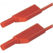 Mérőzsinór, szigetelt mérővezeték 2db 4mm-es toldható banándugóval 2,5 mm² PVC, 2 m piros SKS Hirschmann MLS WS 200/2,5