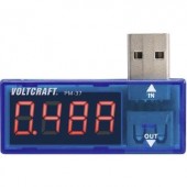 USB-s multiméter, áram és feszültségmérő panelműszer VOLTCRAFT PM-37 CAT I