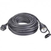 Kültéri, gumi hálózati hosszabbítókábel védőkupakkal, fekete, 10 m, H07RN-F 3G 1,5 mm², Renkforce
