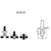 PB Fastener Szegecsek - Rivets (d x D x L x h) 3.5 x 8 x 7 x 2 Lemezméret 2.0 - 5.0 mm Műanyag Natúr